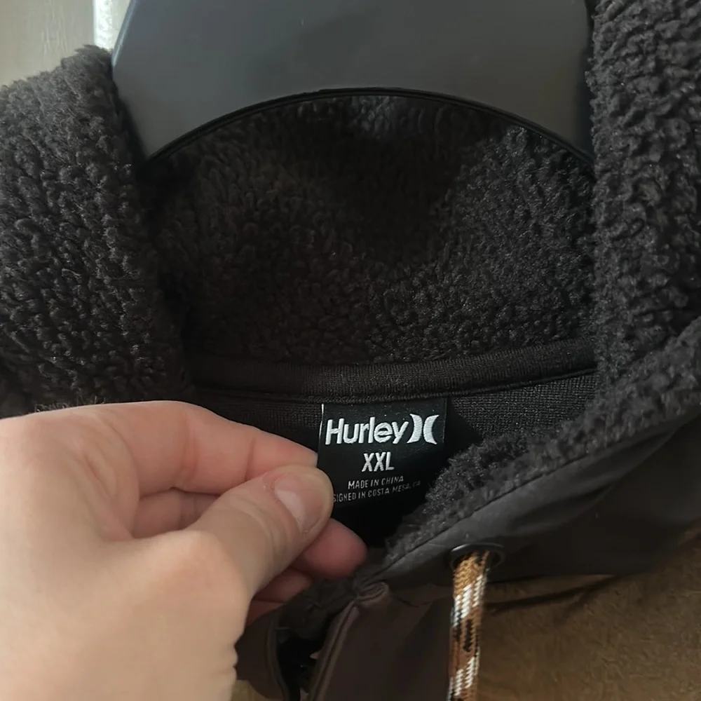 *HP* HURLEY EVERGREEN BURRRITO ANORAK: BLACK/BROWN: NEW WITH TAGS: SIZE XXL